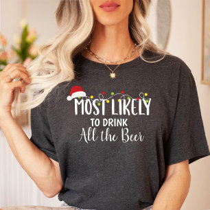 T-shirt Très susceptible de boire toute la famille de Noël