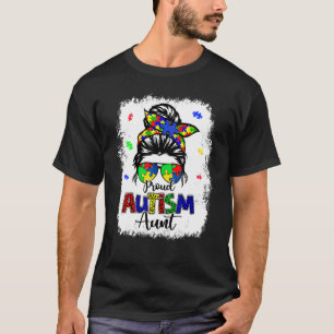 T-shirt Tresse Mésélée Décolorée Fière Tante Autiste Fille