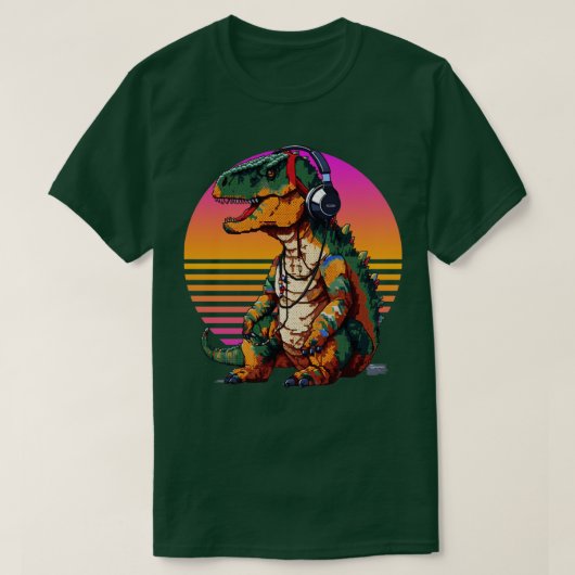 T-shirt Trex avec casque rétro art4 (Design devant)