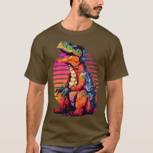 T-shirt Trex avec casque rétro art8
