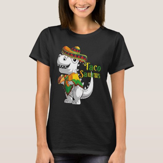 T-shirt Trex Dino Taco Saurus Poncho Sombrero Cinco De May (Devant)