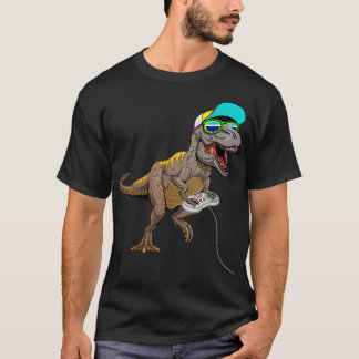 T-shirt Trex Dinos Gamer Dinosaurs Playing Video Gamer Din
