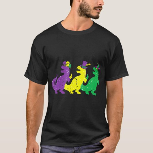 T-shirt Trex Dinos violet jaune vert (Devant)