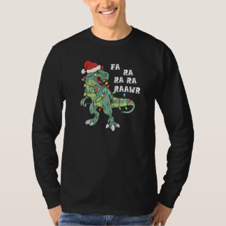 T-shirt Trex Dinosaur Christmas Pajama, Fa Ra Rawr T Rex X