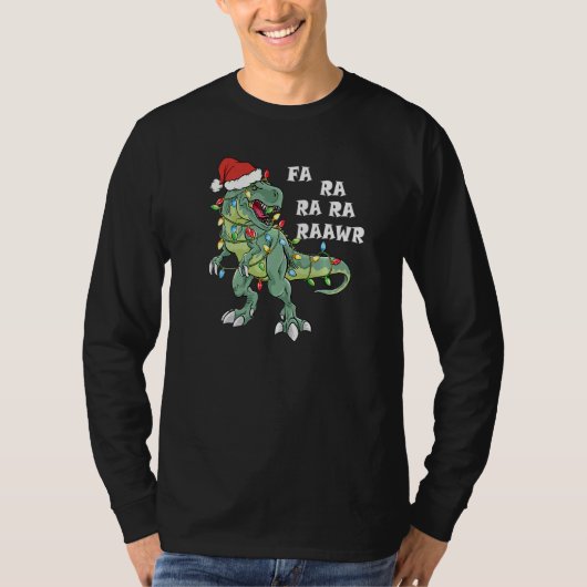 T-shirt Trex Dinosaur Christmas Pajama, Fa Ra Rawr T Rex X (Devant)