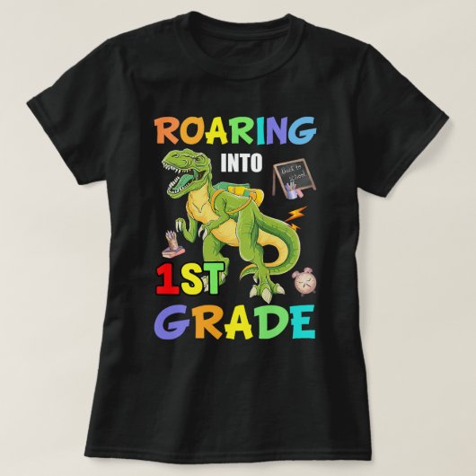 T-shirt TRex Dinosaur Restez à l'abri (Design devant)