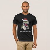 T-shirt Trex Dinosaur Santa Hat Noël (Devant entier)