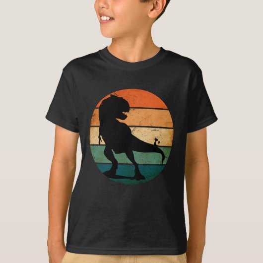 T-shirt TREX Dinosaur VS Maison Chat Vintage (Devant)