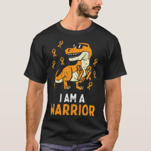 T-shirt TRex Ruban Orange Je Suis Un Guerrier Leucémie