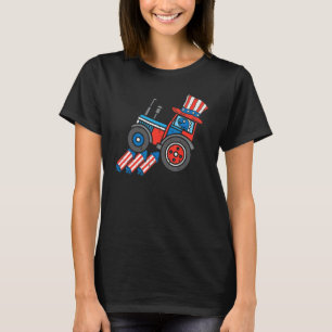 T-shirt Trex Tractor Us Drapeau Dino Truck 4 juillet Tdle