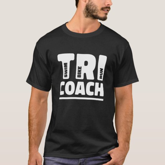 T-shirt Tri Coach Graphic Run Vélo Swim Triathlon (Devant)
