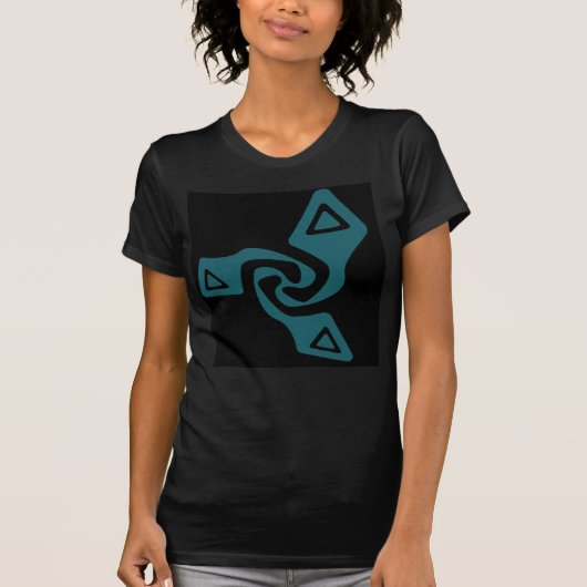 T-shirt Tri-Flèches Perspective (Turquoise Et Noir) (Devant)