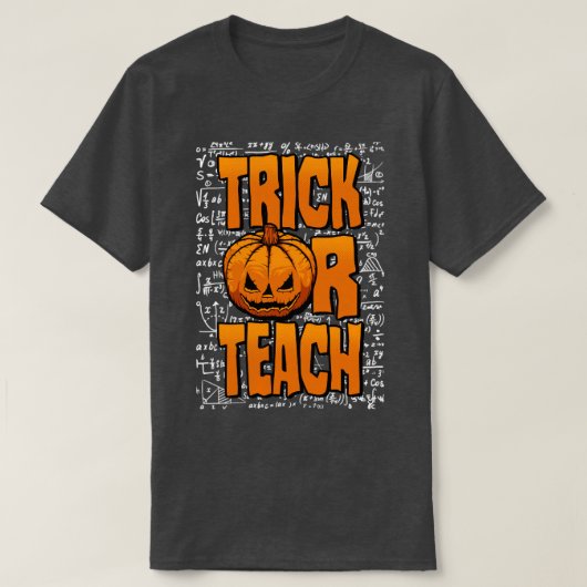 T-shirt Tri Ou Enseigner Math Enseignant Halloween Citroui (Design devant)