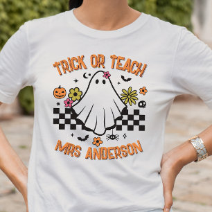 T-shirt Tri ou enseigner Retro Ghost enseignant Halloween
