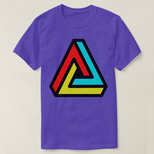 T-shirt Triangle 3D Penrose Impossible 1 (Design devant)