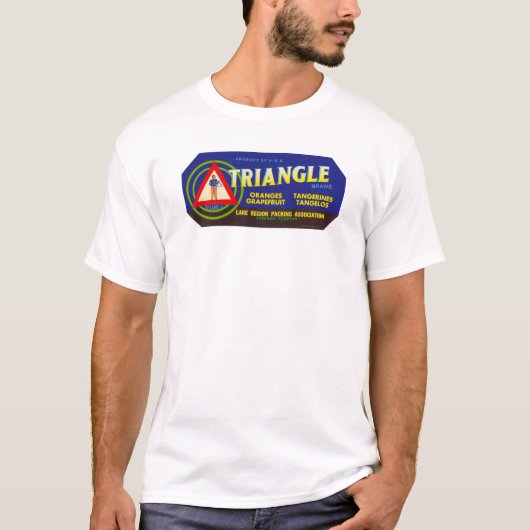 T-shirt Triangle agrumes - Vintage Étiquette Fruit Crate (Devant)