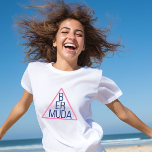T-shirt Triangle Bermudes avec texte moderne à l'intérieur