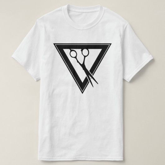 T-shirt triangle ciseaux à cheveux (Design devant)