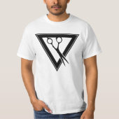 T-shirt triangle ciseaux à cheveux (Devant)