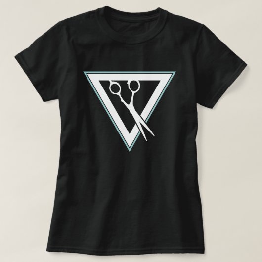 T-shirt triangle ciseaux à cheveux (Design devant)