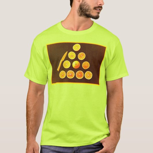 T-shirt "Triangle de demi-oranges" jolie photo. Commandez (Devant)