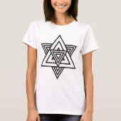 T-shirt Triangle des lignes d'étoile (Devant)