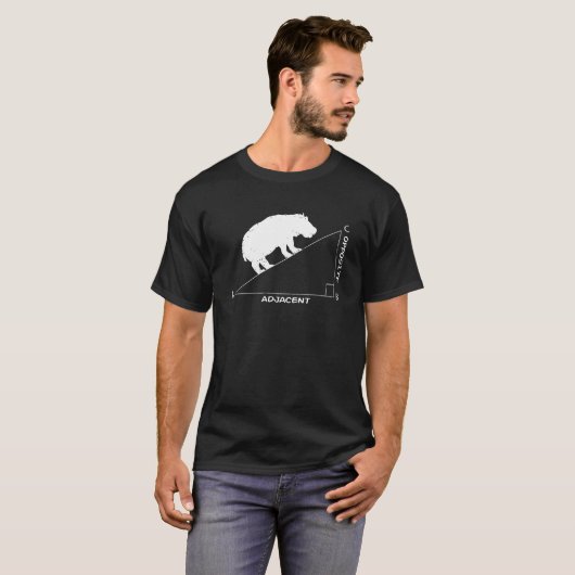 T-shirt triangle drôle d'hippopotame de maths d'hypoténuse (Devant entier)