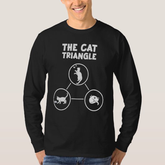 T-shirt Triangle du chat  Propriétaire de chat Chats (Devant)