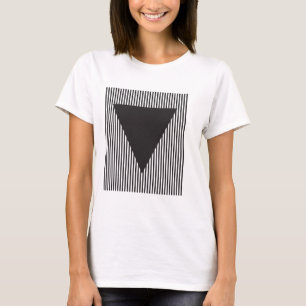 T-shirt Triangle Inversé sur Fond Rayé