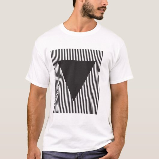 T-shirt Triangle Inversé sur Fond Rayé (Devant)
