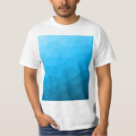 T-shirt Triangle motif de maillage géométrique dégradé cya<br><div class="desc">Triangle maillage géométrique avec dégradé bleu foncé clair. motif,  ombre,  maillage,  triangles,  géométrie,  géométrique,  dégradé,  cool,  triangle,  clair,  bleu,  cyan</div>