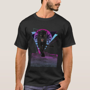 T-shirt Triangle Panther Synthwave Et Réparation Futuriste