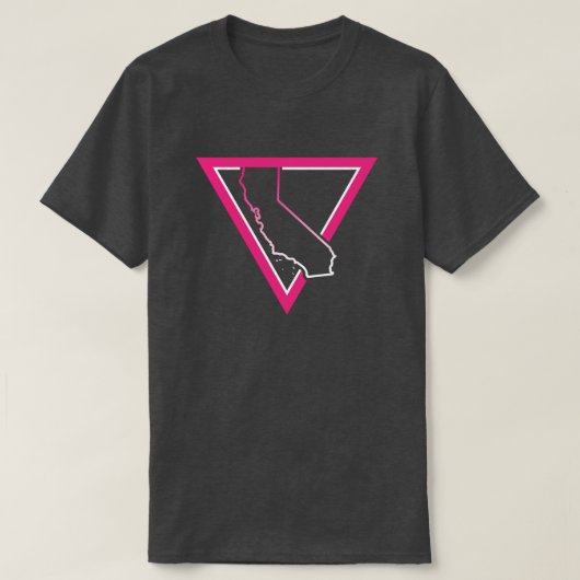 T-shirt triangle rose californie (Design devant)