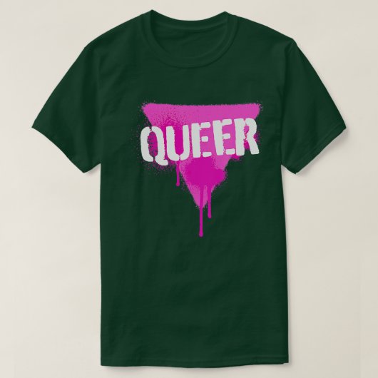 T-shirt Triangle Rose Queer En Spray Punk Peint Stencil St (Design devant)