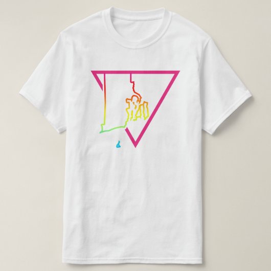 T-shirt triangle rose rhode island (Design devant)