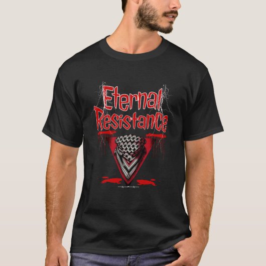 T-shirt Triangle rouge inversé keffiyeh (Devant)