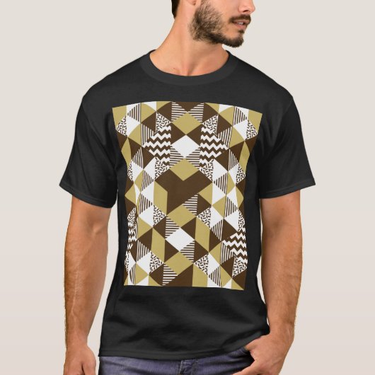 T-shirt Triangle transparent : mode doré géométrique. (Devant)