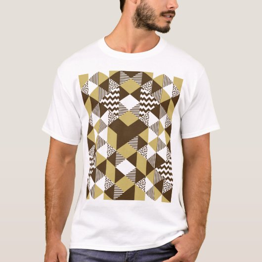 T-shirt Triangle transparent : mode doré géométrique. (Devant)