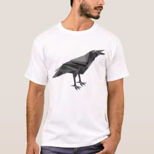 T-shirt Triangles gris cubain géométrique corbeau