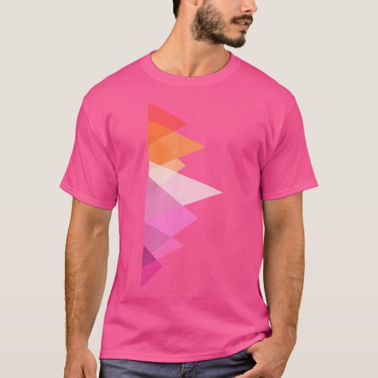T-shirt Triangles Lesbienne (Orange) Active (Devant)