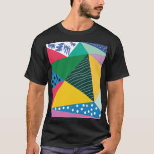 T-shirt Triangulaire Abstrait : Décor Vintage géométrique.