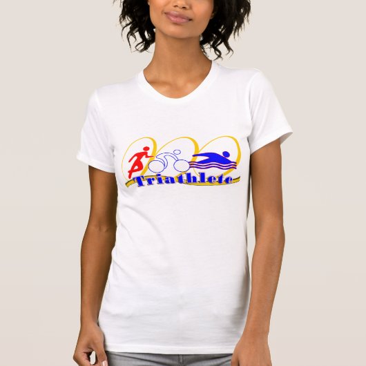 T-shirt Triathlete - COUREZ le BAIN de VÉLO - la PIÈCE EN (Devant)
