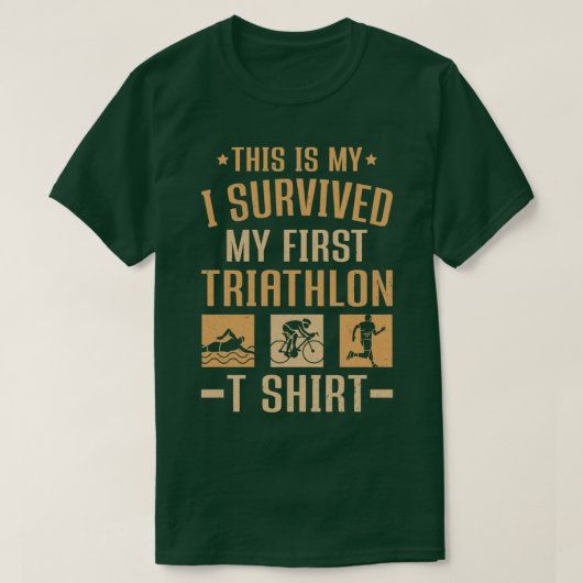 T-shirt Triathlètes Je Survis Ma Première Chemise Triathlo (Design devant)