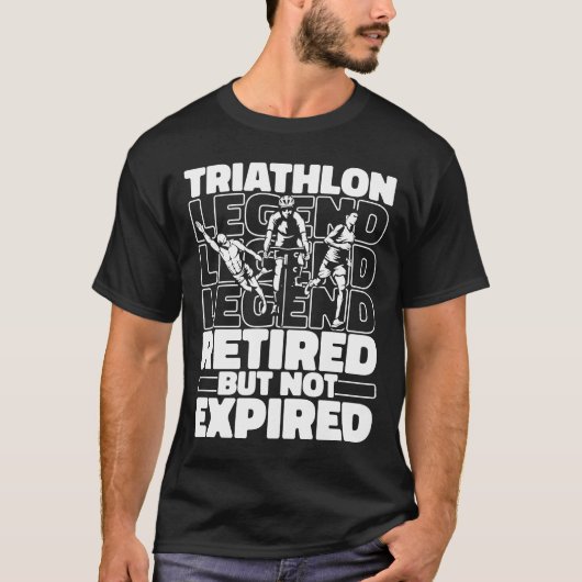 T-shirt Triathlon à vélo à la retraite en cours de natatio (Devant)