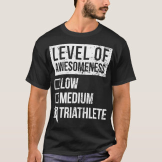 T-shirt Triathlon Art Drôle Niveau De Triathlon