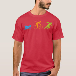 T-shirt Triathlon Baignade Vélo Coureur
