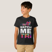 T-shirt Triathlon cool Inspirationnel Couleur Peinture Enf (Devant entier)