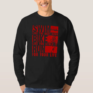 T-shirt Triathlon Cool pour hommes femmes bateau nager vél