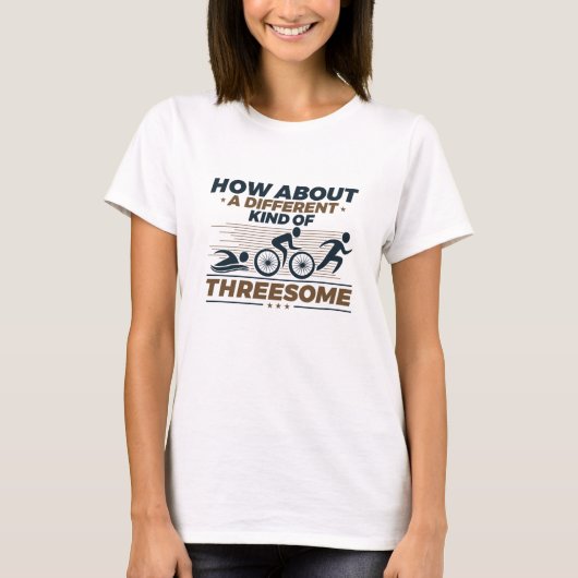 T-shirt Triathlon Drôle Différent type de trio (Devant)