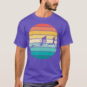 T-shirt Triathlon retro course de vélo de natation 703 amo